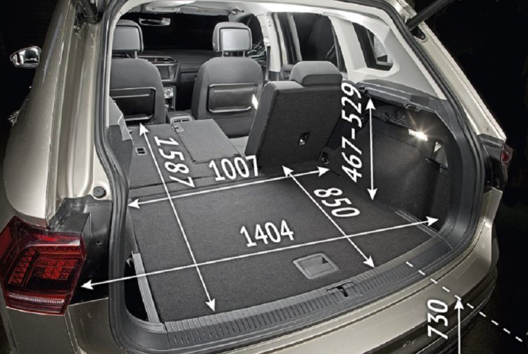 Фольксваген тигуан габариты багажника